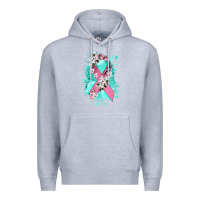 Heather Grey cancer ribbon Premium Hoodie - CowGirlArtShop