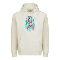 Oatmeal Heather cancer ribbon Premium Hoodie - CowGirlArtShop