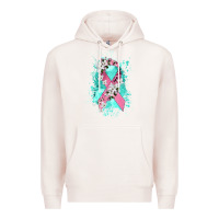 Pale Pink cancer ribbon Premium Hoodie - CowGirlArtShop