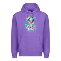 Purple cancer ribbon Premium Hoodie - CowGirlArtShop