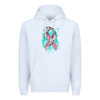 White cancer ribbon Premium Hoodie - CowGirlArtShop