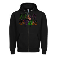 Black Momster with witch Zipper Hoodie - NancyCooperArtShop