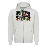 Dove Grey Momster with witch Zipper Hoodie - NancyCooperArtShop