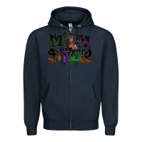 Navy Momster with witch Zipper Hoodie - NancyCooperArtShop