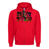 Red Momster with witch Zipper Hoodie - NancyCooperArtShop