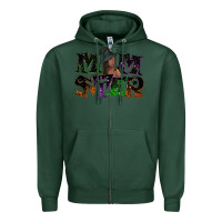 Sports Green Momster with witch Zipper Hoodie - NancyCooperArtShop