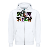 White Momster with witch Zipper Hoodie - NancyCooperArtShop