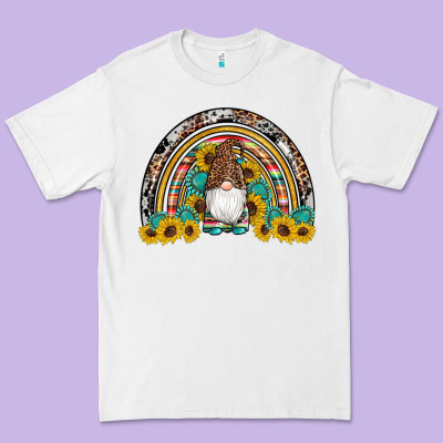Western Gnome Gemstones Sunflowers Rainbow Premium Tee Designed By Artiststas