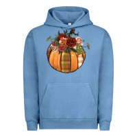Pigment Pebble Blue floral pumpkin Urban Hoodie - BundleAndBundleShop