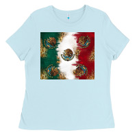 Baby Blue Mexican Flag Ladies Tee - RanaPortraitStore