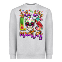 Heather Grey dia de los muertos Heavyweight Sweatshirt - LillyAllenDesigns