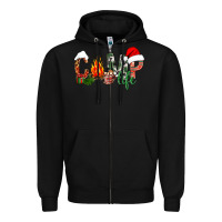 Black Christmas camp Zipper Hoodie - NancyCooperArtShop