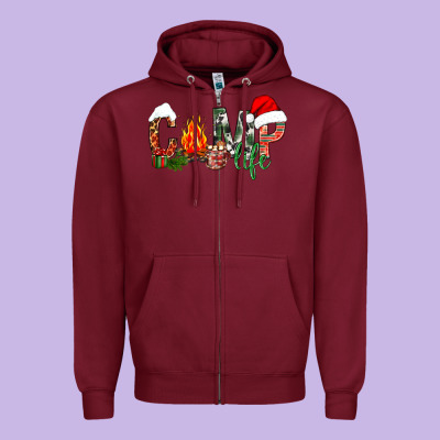 Christmas Camp Zipper Hoodie Designed By Nancycooperartshop