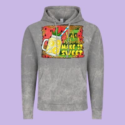 Life Is Short Make It Sweet Vintage Hoodie Designed By Jasminsmagicworld