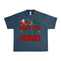 Midnight Navy oh what fun it is to cheer Urban Heavy Tee - MaliasSmallBusiness