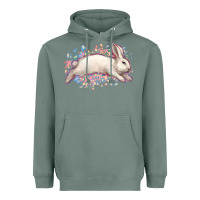 Sage Easter Bunny leopard Easter Day Heavyweight Hoodie - HowdyJamesFarm