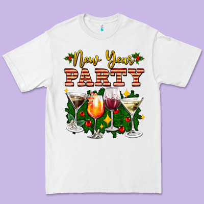 New Year Party Christmas Coctail Premium Tee Designed By Adodesignshop