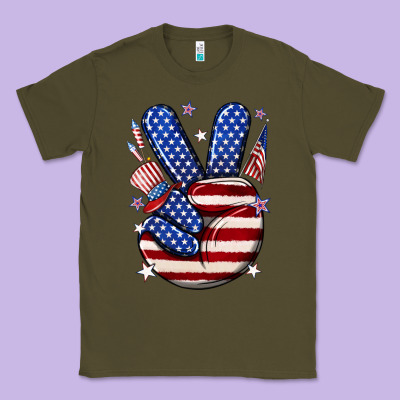 Peace 4th July Classic Tee Designed By Nancycooperartshop