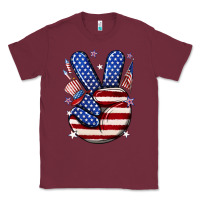 Burgundy peace 4th july Classic Tee - NancyCooperArtShop