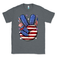 Charcoal Heather peace 4th july Classic Tee - NancyCooperArtShop