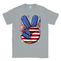 Heather Grey peace 4th july Classic Tee - NancyCooperArtShop