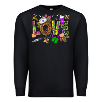 Black Mardi Gras love Nurse Premium Sweatshirt - HowdyJamesFarm