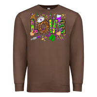 Chestnut Mardi Gras love Nurse Premium Sweatshirt - HowdyJamesFarm