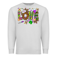 Dove Grey Mardi Gras love Nurse Premium Sweatshirt - HowdyJamesFarm