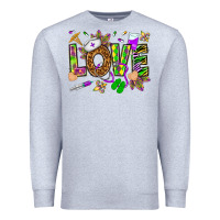 Heather Grey Mardi Gras love Nurse Premium Sweatshirt - HowdyJamesFarm