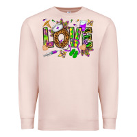 Pale Pink Mardi Gras love Nurse Premium Sweatshirt - HowdyJamesFarm