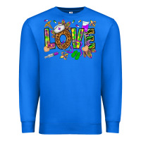 True Royal Mardi Gras love Nurse Premium Sweatshirt - HowdyJamesFarm