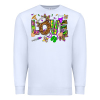 White Mardi Gras love Nurse Premium Sweatshirt - HowdyJamesFarm