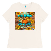 Bone hello pumpkin season tumbler Ladies Tee - Artiststas