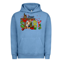 Pigment Pebble Blue True Story Holy Family Urban Hoodie - FaDigitalArtStudio