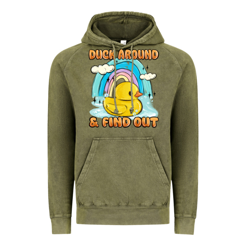 Duck Around And Find Out Vintage Hoodie by MaliasSmallBusiness | Teevron