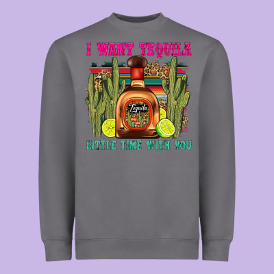 I Want Tequila Little Time With You Heavyweight Sweatshirt Designed By Lillyallendesigns