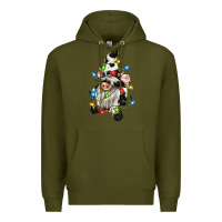 Army Green christmas cow gnome Premium Hoodie - CowGirlArtShop