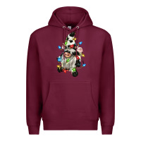 Burgundy christmas cow gnome Premium Hoodie - CowGirlArtShop