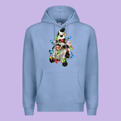 Christmas Cow Gnome Premium Hoodie Designed By Cowgirlartshop