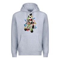 Heather Grey christmas cow gnome Premium Hoodie - CowGirlArtShop
