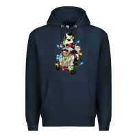 Navy christmas cow gnome Premium Hoodie - CowGirlArtShop