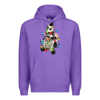 Purple christmas cow gnome Premium Hoodie - CowGirlArtShop