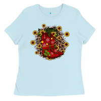 Baby Blue boots wood slice ornament Ladies Tee - JahusDesignShop