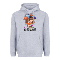Heather Grey Be the light Heavyweight Hoodie - CowGirlArtShop