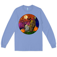 Colony Blue halloween round Long Sleeve Tee - BundleAndBundleShop
