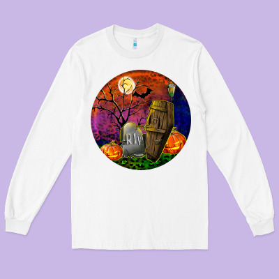 Halloween Round Long Sleeve Tee Designed By Bundleandbundleshop