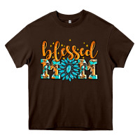 Chocolate Brown blessed mom with gemstone Heavy Core Tee - AdoDesignShop