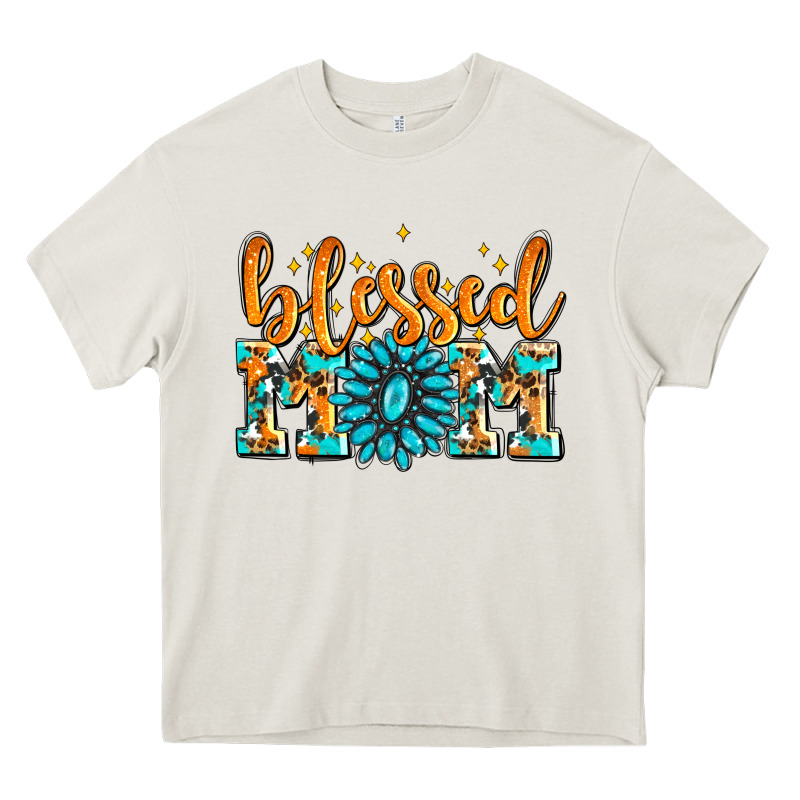 Blessed Mom With Gemstone Heavy Core Tee by AdoDesignShop | Teevron