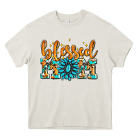Cream blessed mom with gemstone Heavy Core Tee - AdoDesignShop