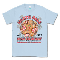 Dusty Blue north pole baked fresh daily Classic Tee - MaliasSmallBusiness
